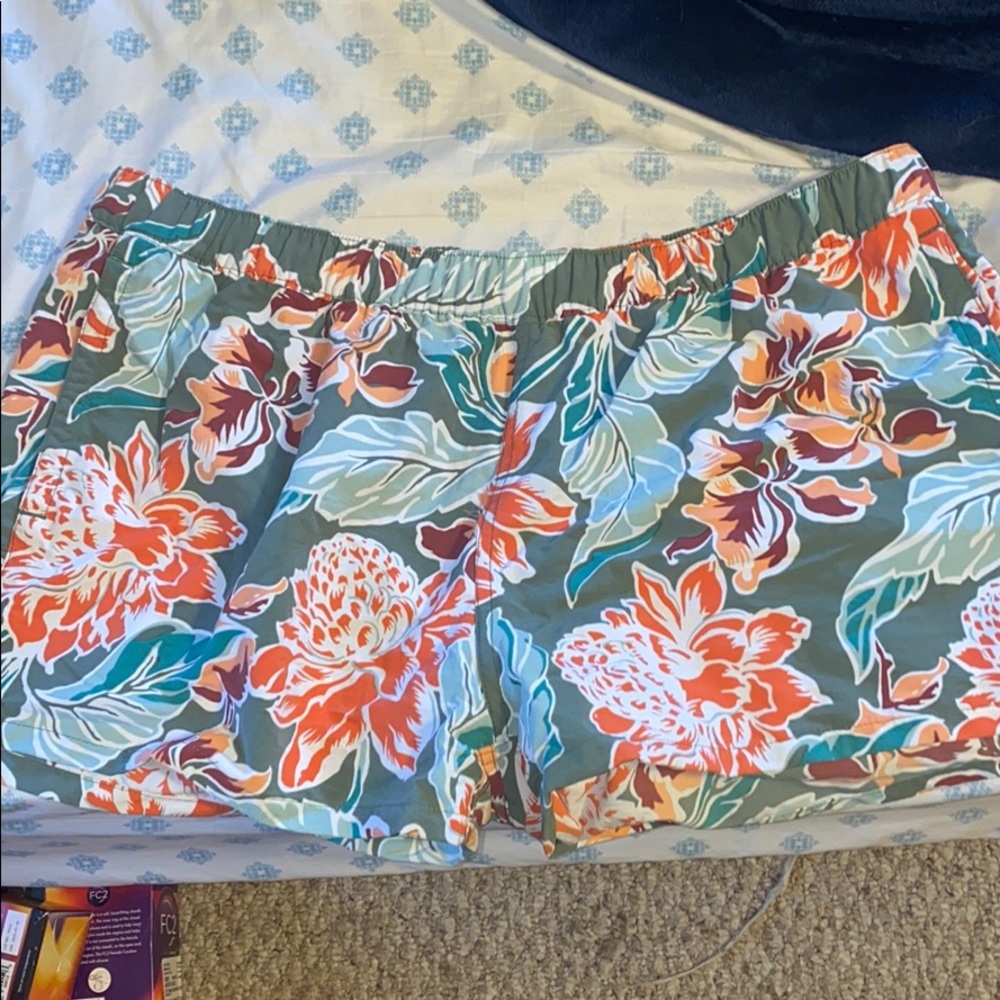 Patagonia Barely Baggies Manoa Camp Green Shorts